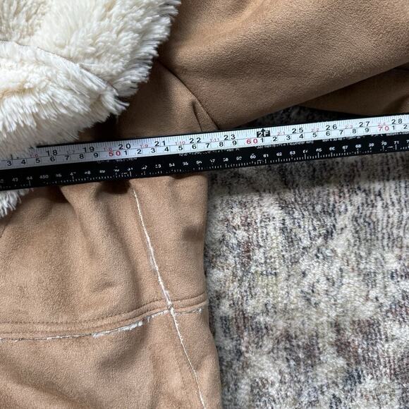 Bhiel by Mejane Y2K Panel Faux Suede Jacket Sz L Brown Aztec Western Faux Fur - Picture 8 of 10